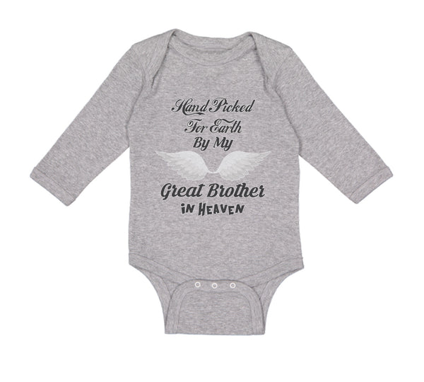 Long Sleeve Bodysuit Baby Hand Picked for Earth by My Great Brother in Heaven - Cute Rascals