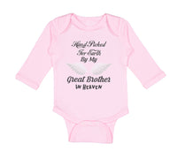 Long Sleeve Bodysuit Baby Hand Picked for Earth by My Great Brother in Heaven - Cute Rascals