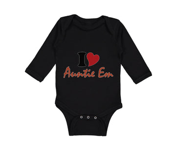 Long Sleeve Bodysuit Baby I Heart Auntie Em Aunt Boy & Girl Clothes Cotton