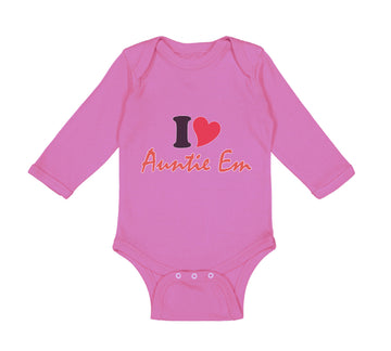 Long Sleeve Bodysuit Baby I Heart Auntie Em Aunt Boy & Girl Clothes Cotton