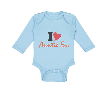Long Sleeve Bodysuit Baby I Heart Auntie Em Aunt Boy & Girl Clothes Cotton