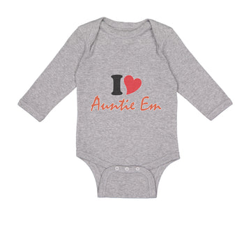 Long Sleeve Bodysuit Baby I Heart Auntie Em Aunt Boy & Girl Clothes Cotton