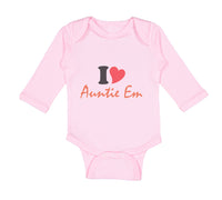 Long Sleeve Bodysuit Baby I Heart Auntie Em Aunt Boy & Girl Clothes Cotton