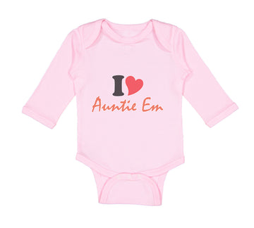 Long Sleeve Bodysuit Baby I Heart Auntie Em Aunt Boy & Girl Clothes Cotton