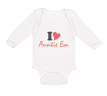 Long Sleeve Bodysuit Baby I Heart Auntie Em Aunt Boy & Girl Clothes Cotton
