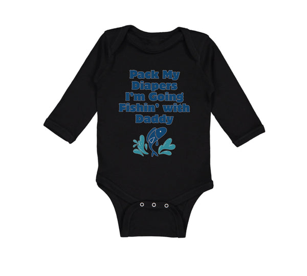 Long Sleeve Bodysuit Baby Pack Diapers I'M Fishing Daddy Dad Father's Cotton
