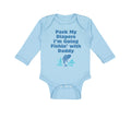 Long Sleeve Bodysuit Baby Pack Diapers I'M Fishing Daddy Dad Father's Cotton