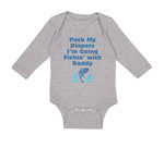 Long Sleeve Bodysuit Baby Pack Diapers I'M Fishing Daddy Dad Father's Cotton