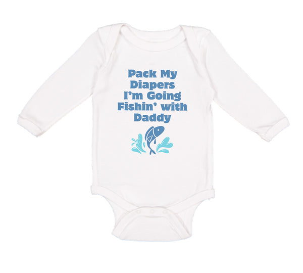 Long Sleeve Bodysuit Baby Pack Diapers I'M Fishing Daddy Dad Father's Cotton