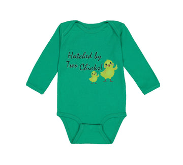 Long Sleeve Bodysuit Baby Hatched by 2 Chicks Gay Lgbtq Style C Cotton