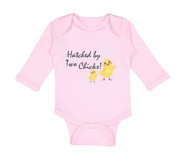 Long Sleeve Bodysuit Baby Hatched by 2 Chicks Gay Lgbtq Style C Cotton