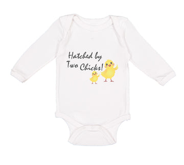 Long Sleeve Bodysuit Baby Hatched by 2 Chicks Gay Lgbtq Style C Cotton