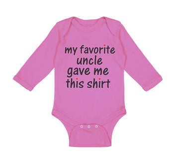 Long Sleeve Bodysuit Baby My Favorite Uncle Game Me This Shirt Cotton