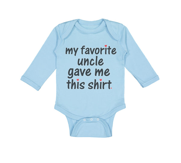 Long Sleeve Bodysuit Baby My Favorite Uncle Game Me This Shirt Cotton