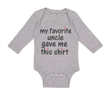 Long Sleeve Bodysuit Baby My Favorite Uncle Game Me This Shirt Cotton