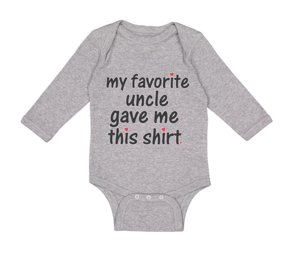 Long Sleeve Bodysuit Baby My Favorite Uncle Game Me This Shirt Cotton