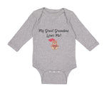 Long Sleeve Bodysuit Baby My Great Grandma Loves Me! Grandparents Cotton