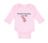 Long Sleeve Bodysuit Baby My Great Grandma Loves Me! Grandparents Cotton