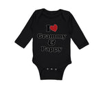 Long Sleeve Bodysuit Baby I Love My Grammy and Pappy Grandparents Cotton