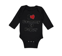 Long Sleeve Bodysuit Baby I Love My Grammy and Pappy Grandparents Cotton