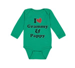 Long Sleeve Bodysuit Baby I Love My Grammy and Pappy Grandparents Cotton