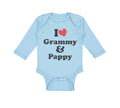 Long Sleeve Bodysuit Baby I Love My Grammy and Pappy Grandparents Cotton