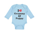 Long Sleeve Bodysuit Baby I Love My Grammy and Pappy Grandparents Cotton