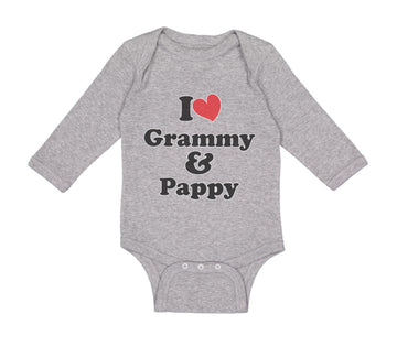 Long Sleeve Bodysuit Baby I Love My Grammy and Pappy Grandparents Cotton