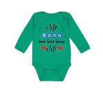 Long Sleeve Bodysuit Baby My Nana Love Loves Me Grandmother Grandma Style A