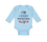 Long Sleeve Bodysuit Baby My Nana Love Loves Me Grandmother Grandma Style A