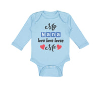 Long Sleeve Bodysuit Baby My Nana Love Loves Me Grandmother Grandma Style A