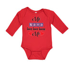 Long Sleeve Bodysuit Baby My Nana Love Loves Me Grandmother Grandma Style A