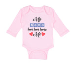 Long Sleeve Bodysuit Baby My Nana Love Loves Me Grandmother Grandma Style A