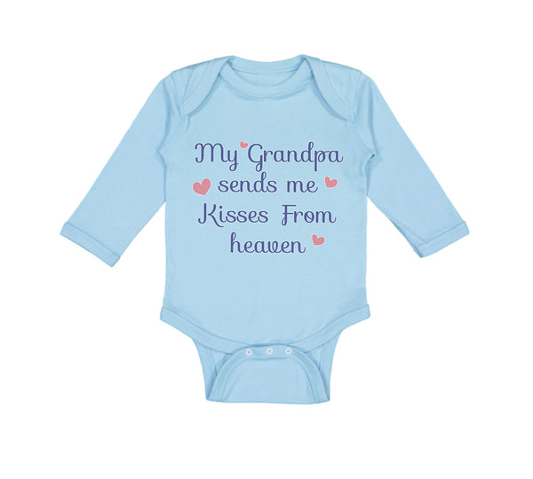 Long Sleeve Bodysuit Baby My Grandpa Send Me Kisses Heaven Grandfather Cotton