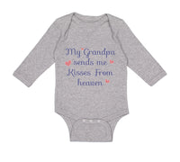 Long Sleeve Bodysuit Baby My Grandpa Send Me Kisses Heaven Grandfather Cotton