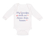 Long Sleeve Bodysuit Baby My Grandpa Send Me Kisses Heaven Grandfather Cotton