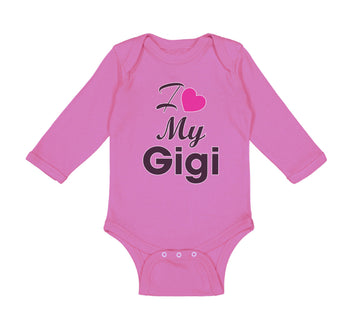 Long Sleeve Bodysuit Baby I Love My Gigi Grandmother Grandma Boy & Girl Clothes