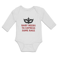Long Sleeve Bodysuit Baby Baby Needs to Express Some Rage Boy & Girl Clothes - Cute Rascals
