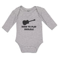 Long Sleeve Bodysuit Baby Born to Play Ukulele Boy & Girl Clothes Cotton