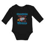 Long Sleeve Bodysuit Baby Grandpa Thinks I'M out of This World Cotton - Cute Rascals