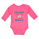 Long Sleeve Bodysuit Baby Grandpa Thinks I'M out of This World Cotton - Cute Rascals