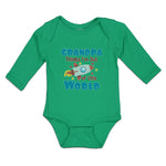 Long Sleeve Bodysuit Baby Grandpa Thinks I'M out of This World Cotton - Cute Rascals