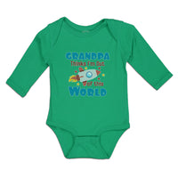 Long Sleeve Bodysuit Baby Grandpa Thinks I'M out of This World Cotton - Cute Rascals