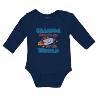 Long Sleeve Bodysuit Baby Grandpa Thinks I'M out of This World Cotton - Cute Rascals