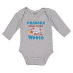 Long Sleeve Bodysuit Baby Grandpa Thinks I'M out of This World Cotton - Cute Rascals