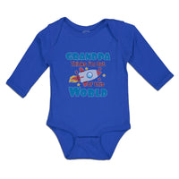 Long Sleeve Bodysuit Baby Grandpa Thinks I'M out of This World Cotton - Cute Rascals