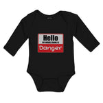 Long Sleeve Bodysuit Baby Hello My Middle Name Is Danger Boy & Girl Clothes - Cute Rascals