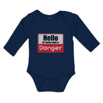 Long Sleeve Bodysuit Baby Hello My Middle Name Is Danger Boy & Girl Clothes - Cute Rascals