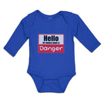 Long Sleeve Bodysuit Baby Hello My Middle Name Is Danger Boy & Girl Clothes - Cute Rascals