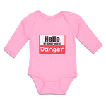Long Sleeve Bodysuit Baby Hello My Middle Name Is Danger Boy & Girl Clothes - Cute Rascals